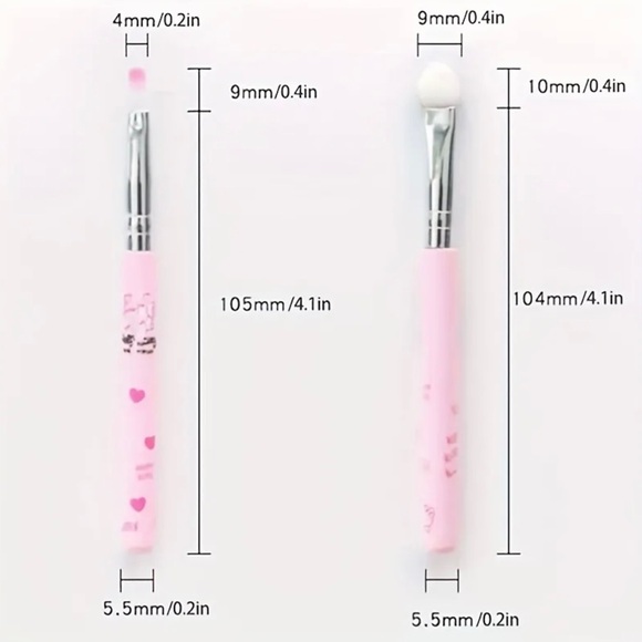 🆕 Hello Kitty All-In-One 7pc Makeup Brush Set | Blush, Brow Lip & Eye SANRIO - Picture 5 of 6